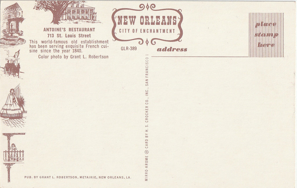 Antoine's Restaurant - New Orleans, LA - Mirro-Krome Postcard, c. 1950s