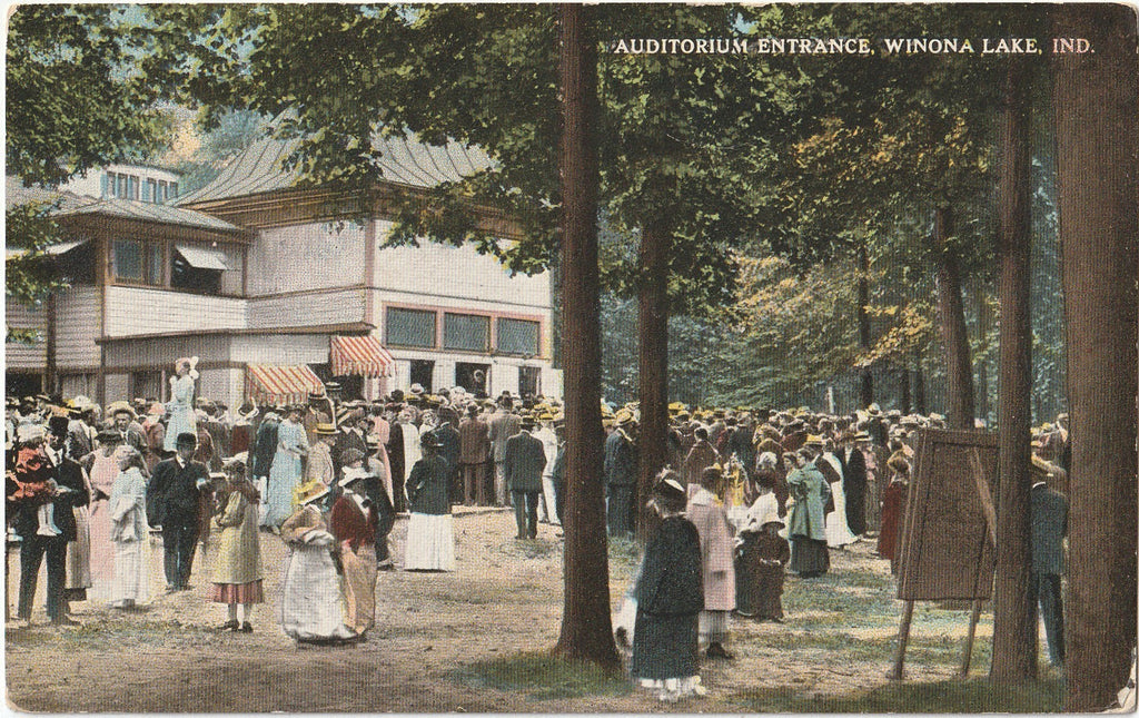 Auditorium Entrance - Winona Lake, Indiana - Postcard, c. 1900s