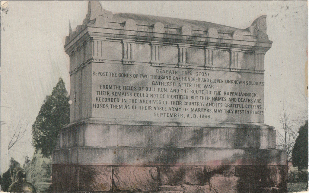 Beneath This Stone Repose the Bones - Soldiers' Monument - Arlington Cemetery, VA - Postcard, c. 1900s