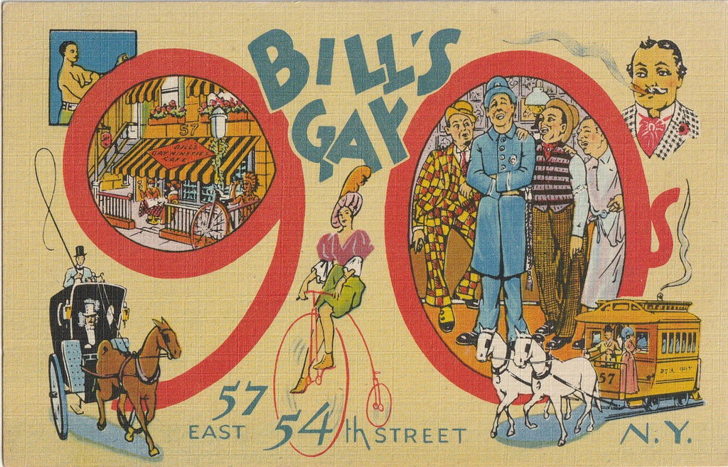 Bill's Gay Nineties Cafe - Old New York Restaurant - Postcard, c, 1930s