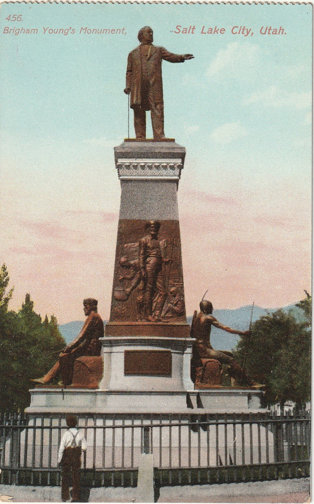 Brigham Young's Monument - Salt Lake City, Utah - Postcard, c. 1900s