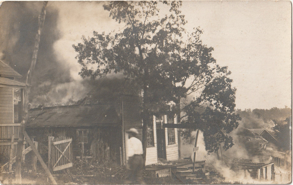 Burning Neighborhood - Disaster RPPC, c. 1900s