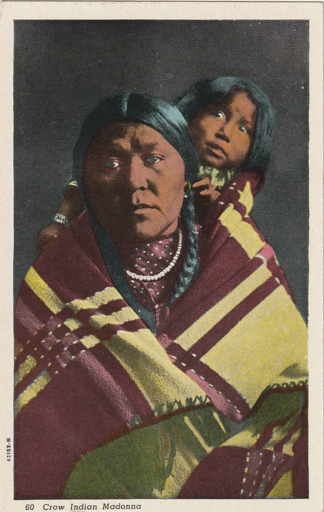 Crow Indian Madonna - Black Hills, SD - Postcard, c. 1940s