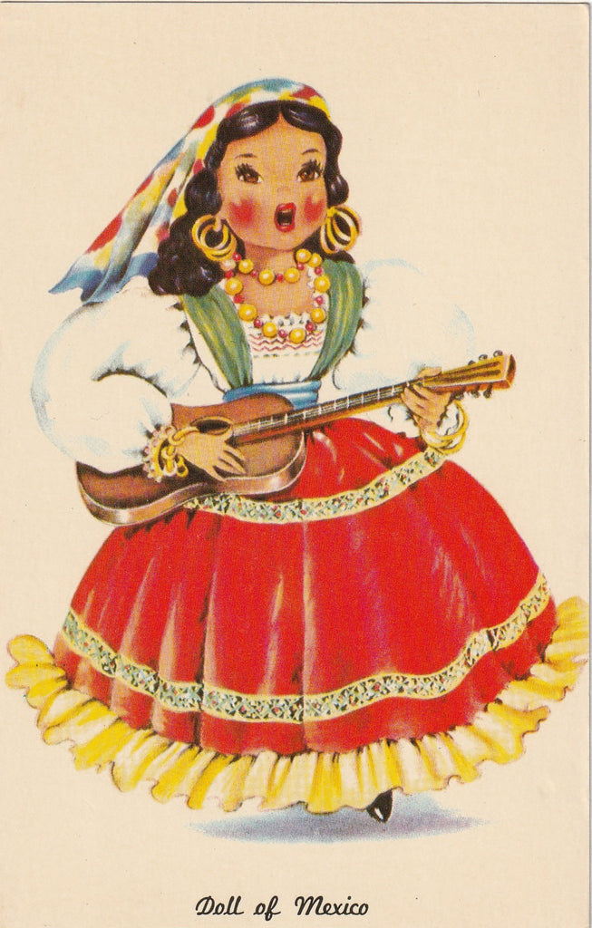 Doll of Mexico - Dolls of Many Lands - Postcard, c. 1950s