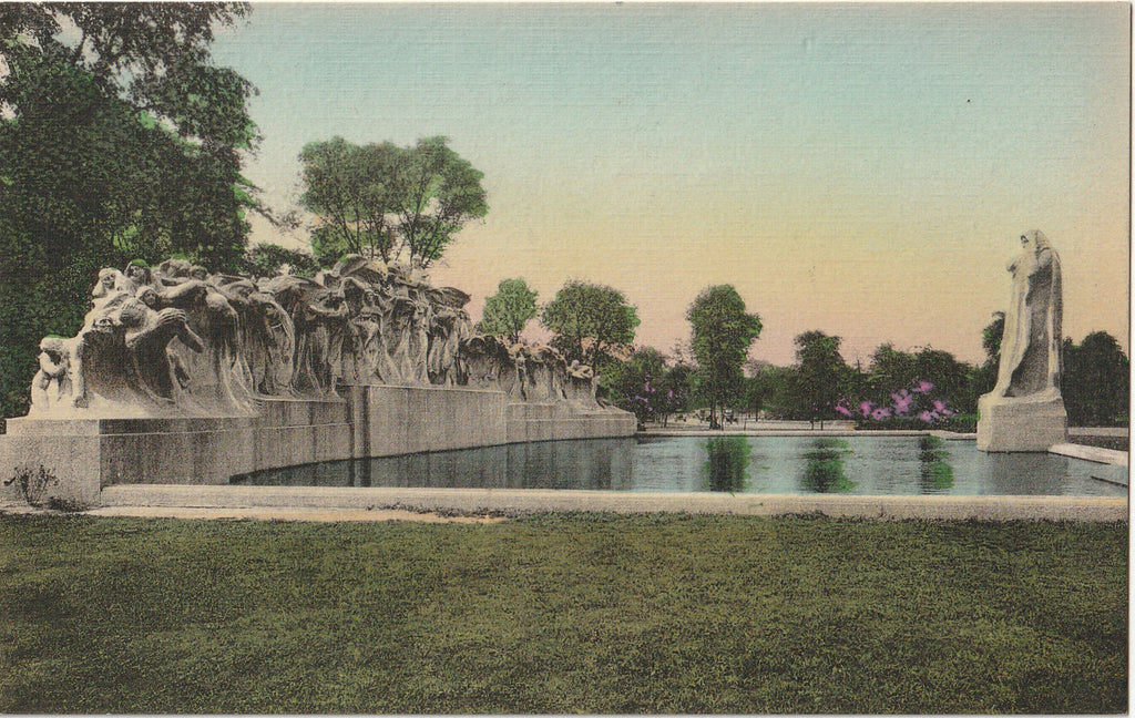 Fountain of Time - Lorado Taft - Washington Park, Chicago, IL - Postcard, c. 1920s