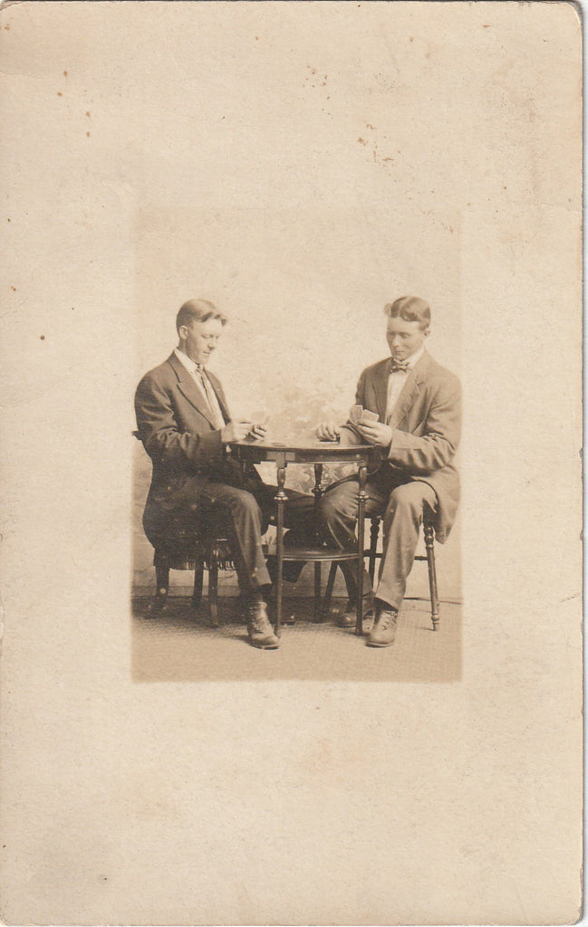 Gambling Gents - Playing Poker - Card Game - Eagle Grove, Iowa - RPPC, c. 1900s