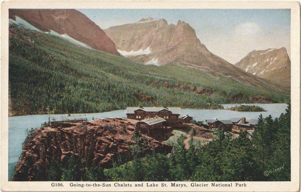 Going-to-the-Sun Chalets - Lake St. Marys - Glacier National Park, Montana - Postcard, c. 1900s