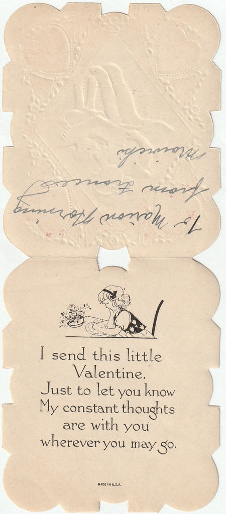 I Love You Sweetheart - Doll Valentine - Card, c. 1930s