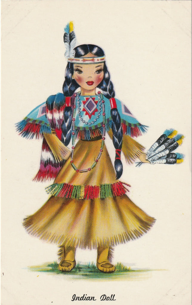 Indian Doll - Dolls of Many Lands - Postcard, c. 1950s