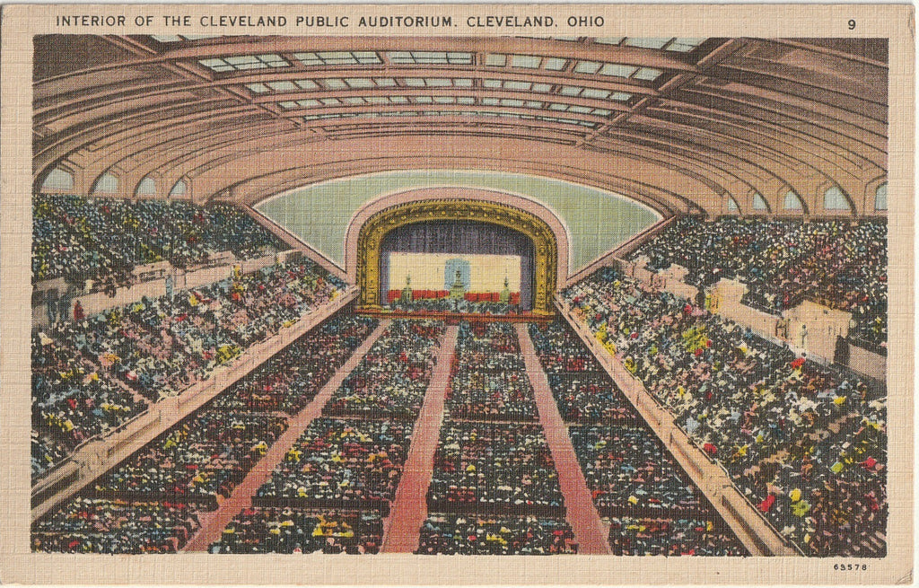 Interior of Cleveland Public Auditorium - Cleveland, OH - Postcard, c. 1950s