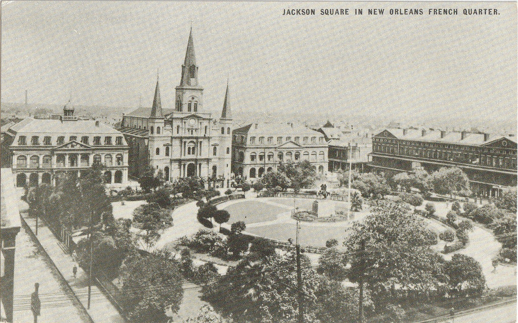 Jackson Square in French Quarter - New Orleans, LA - Postcard, c. 1950s