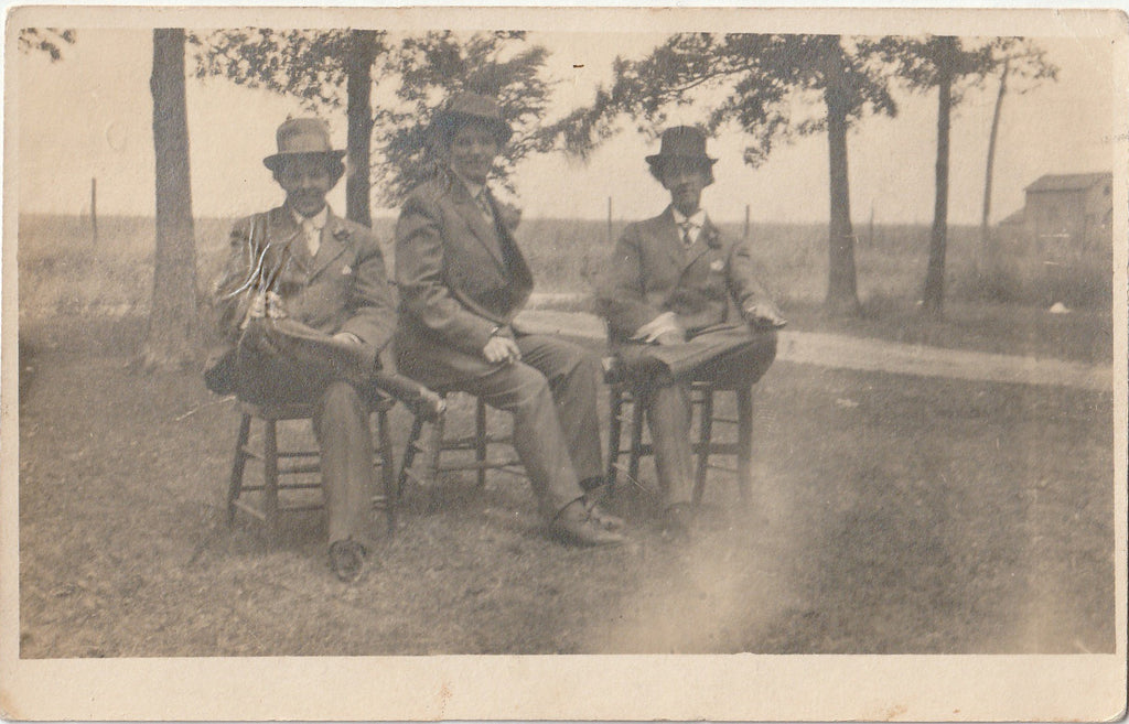 Ladies and Gentlemen - Trio of Women Dressed as Dandies - RPPC, c. 1910s