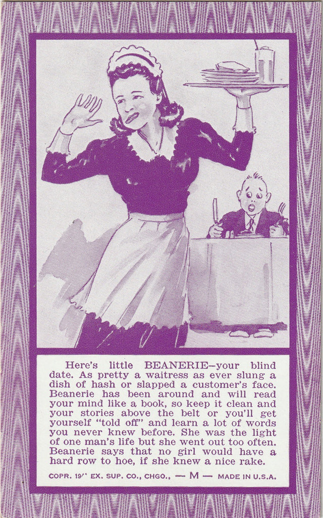Little Beanerie - Blind Date - Arcade Card, c. 1940s