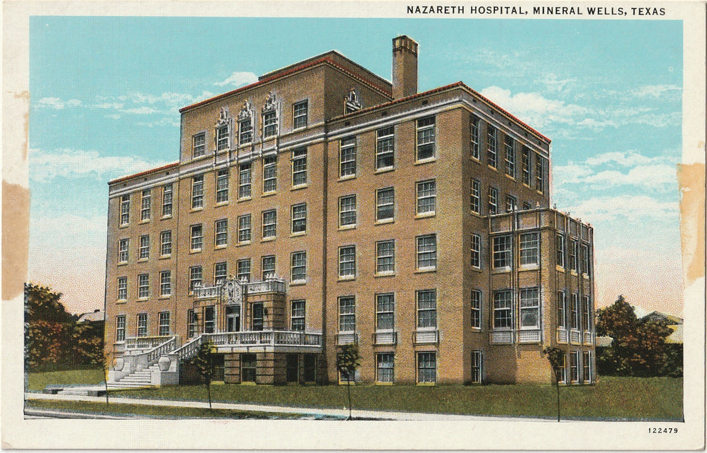 Nazareth Hospital - Mineral Wells, Texas - Postcard, c. 1940s