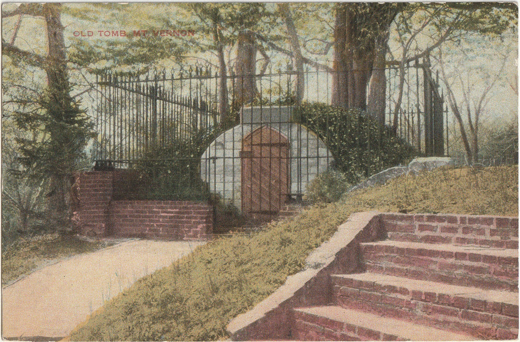 Old Tomb at Mount Vernon - George Washington Grave - Mt. Vernon, VA - Postcard, c. 1910s