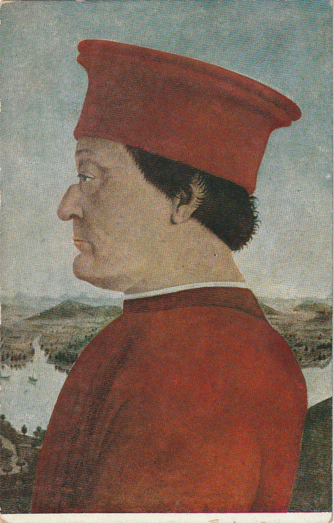 Portrait of Federico di Montefeltro - Piero Della Francesca - Postcard, c. 1900s