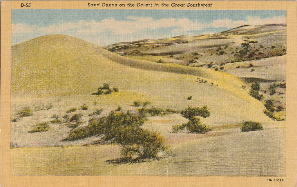 Sand Dunes on the Desert - Great Southwest - Arizona Postcard, c. 1940s