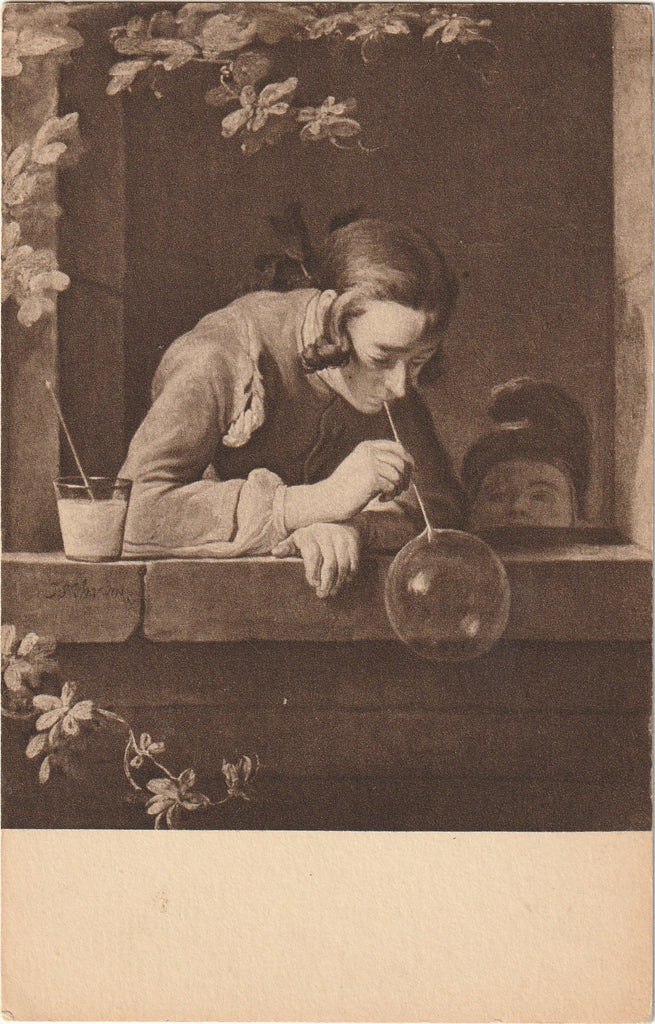 Soap Bubbles by Chardin - Postcard, c. 1910s