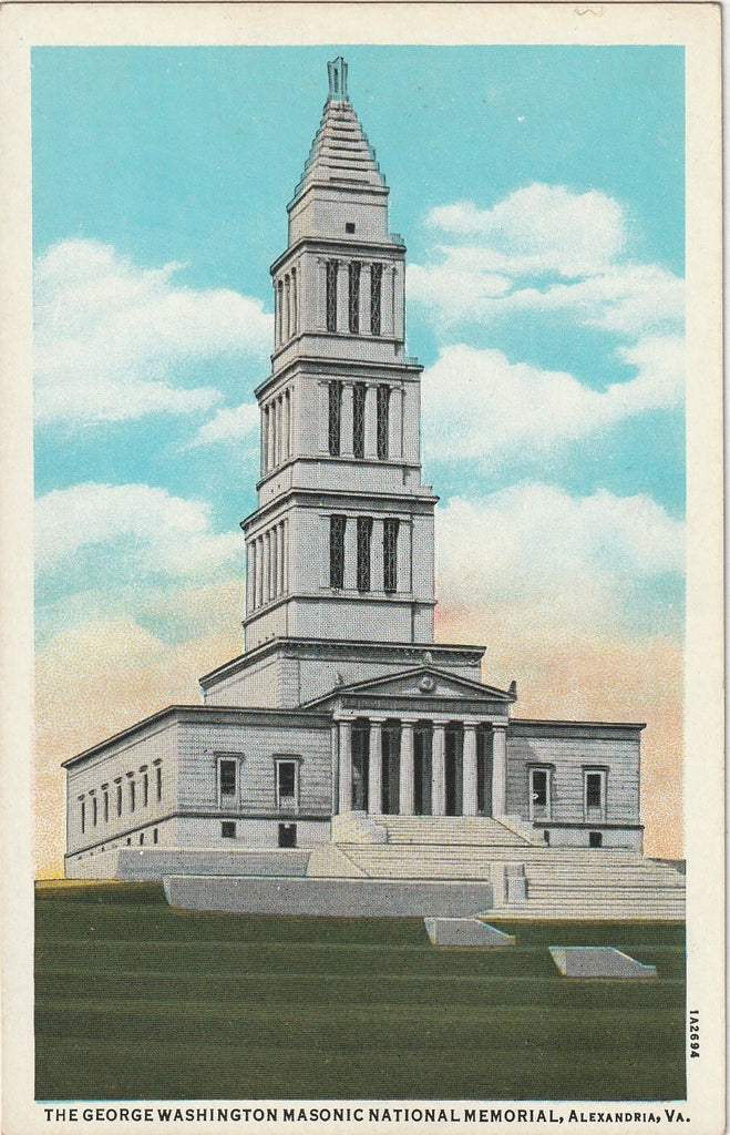 The George Washington Masonic National Memorial - Alexandria, Virginia - Postcard. c. 1930s
