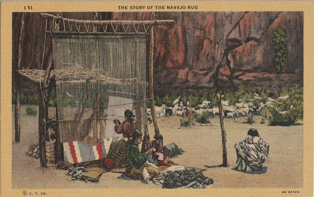 The Story of the Navajo Rug - Arizona Postcard, c. 1950s