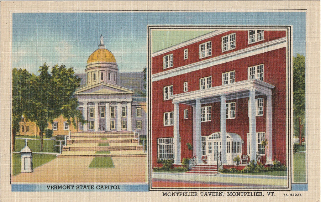 Vermont State Capitol - Montpelier Tavern - Montpelier, VT - Postcard, c. 1950s