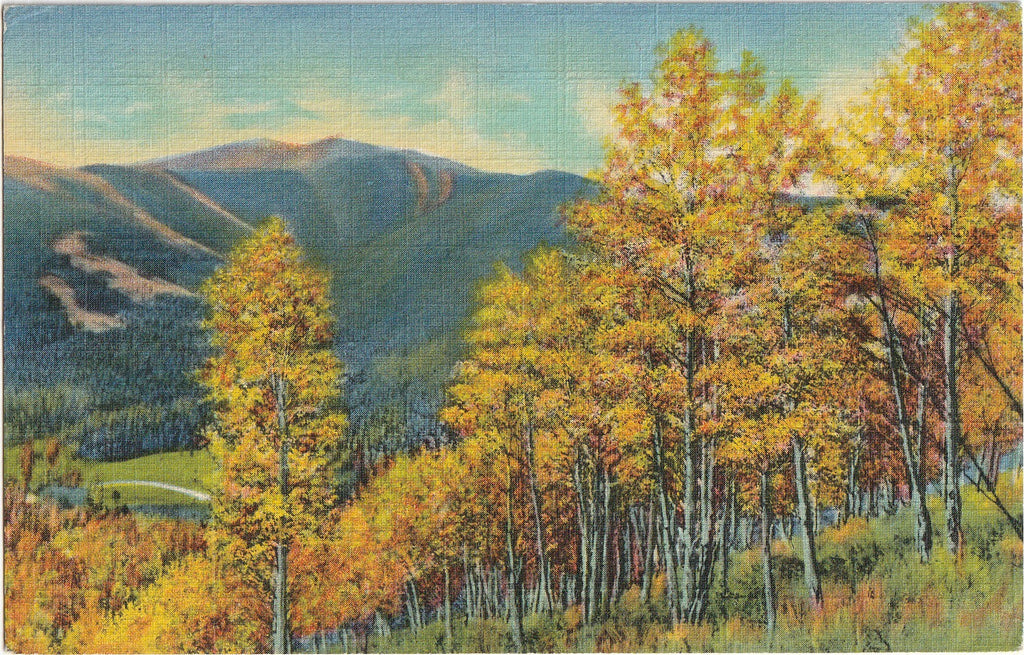 When Autumn Paints the Trees and Hills in Magic Color - Colorado Postcard, c. 1950s