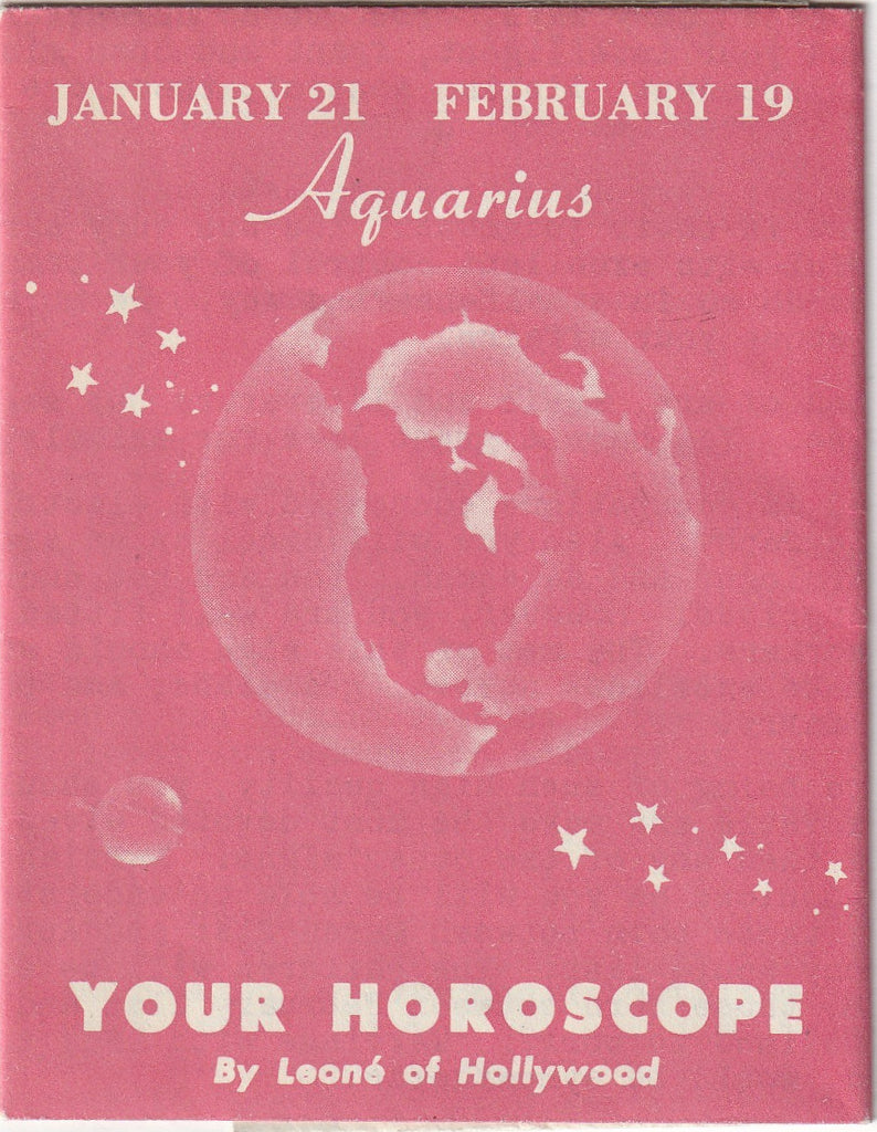 Aquarius - Your Horoscope by Leoné of Hollywood - Pamphlet, c. 1940s