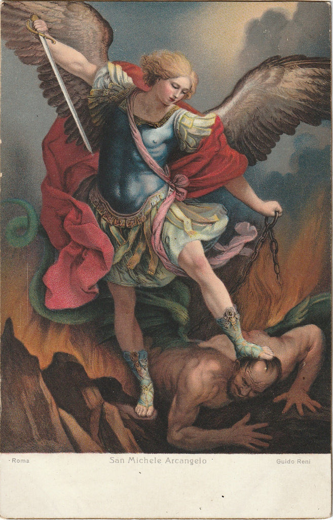 Archangel Michael - Guido Reni - Postcard, c. 1900sArchangel Michael - Guido Reni - Postcard, c. 1900s