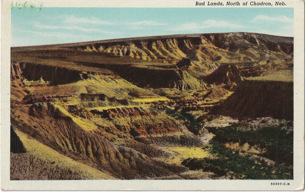 Bad Lands, North of Chadron, NE - Postcard, c. 1940s