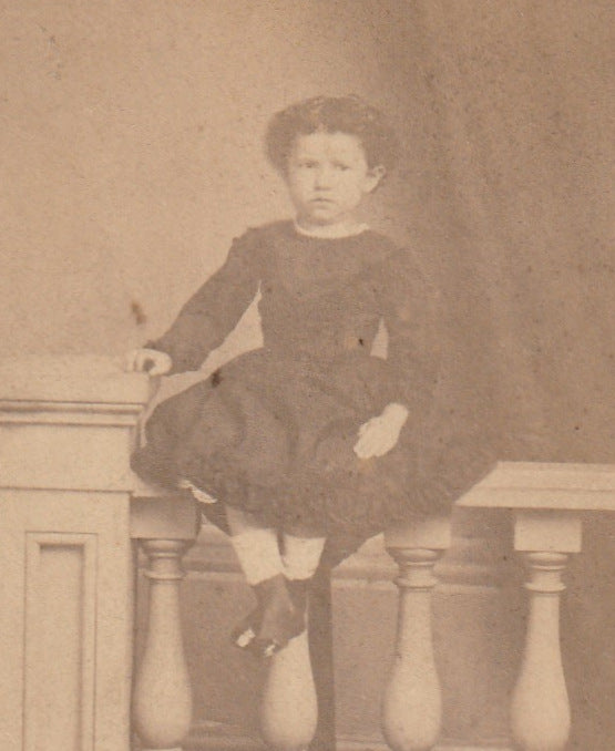 Balanced on a Bannister - Montreal, Canada - CDV Photo, c. 1800s Close UP