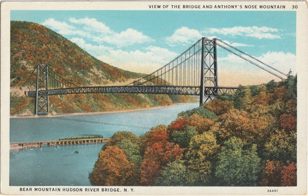 Bear Mountain Hudson River Bridge - Anthony's Nose Mountain, NY - Postcard, c. 1920s