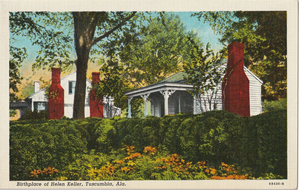 Birthplace of Helen Keller Tuscumbia AL Vintage Postcard