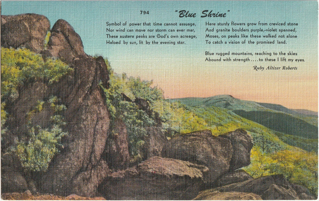 Blue Shrine Ruby Altizer Roberts Postcard