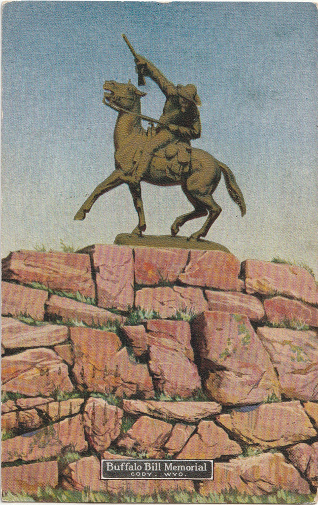 Buffalo Bill Memorial - Cody, WY - Burlington Route - Postcard, c. 1940s