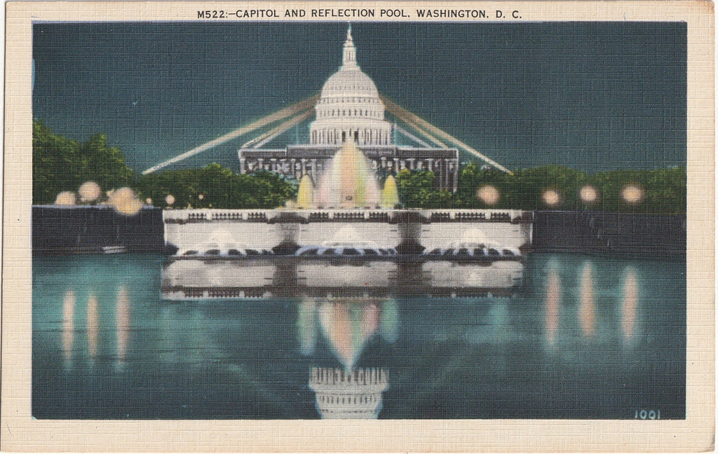 Capitol and Reflection Pool Washington D.C. Postcard 