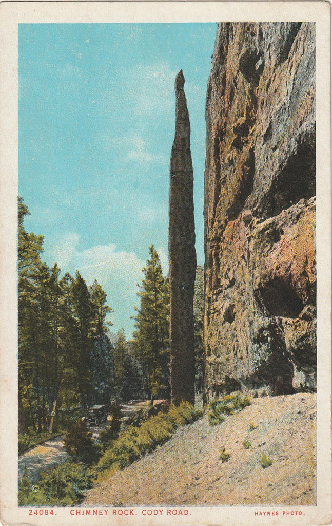 Chimney Rock on Cody Road - Cody, WY - Postcard, c.1920sChimney Rock on Cody Road - Cody, WY - Postcard, c.1920s