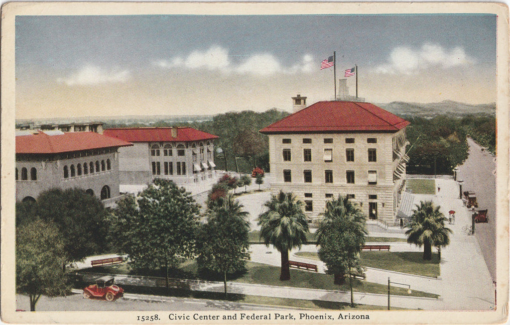 Civic Center and Federal Park - Phoenix, Arizona - Postcard, c. 1910s