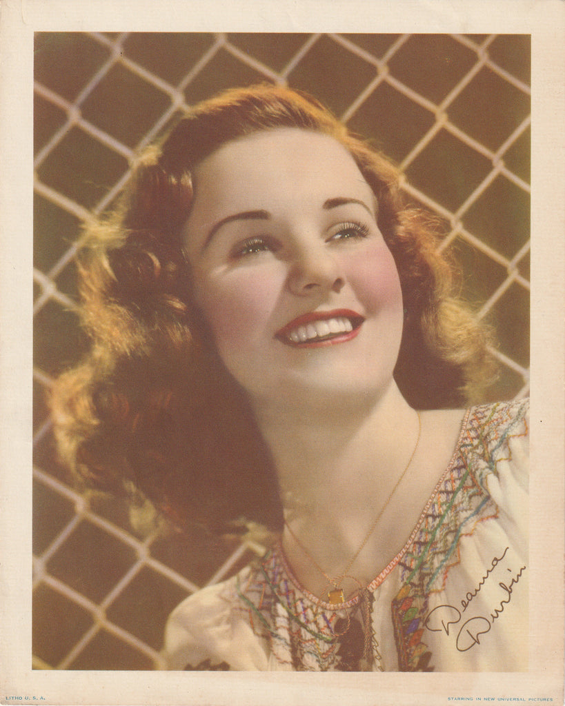 Deanna Durbin Vintage Lithograph Portrait