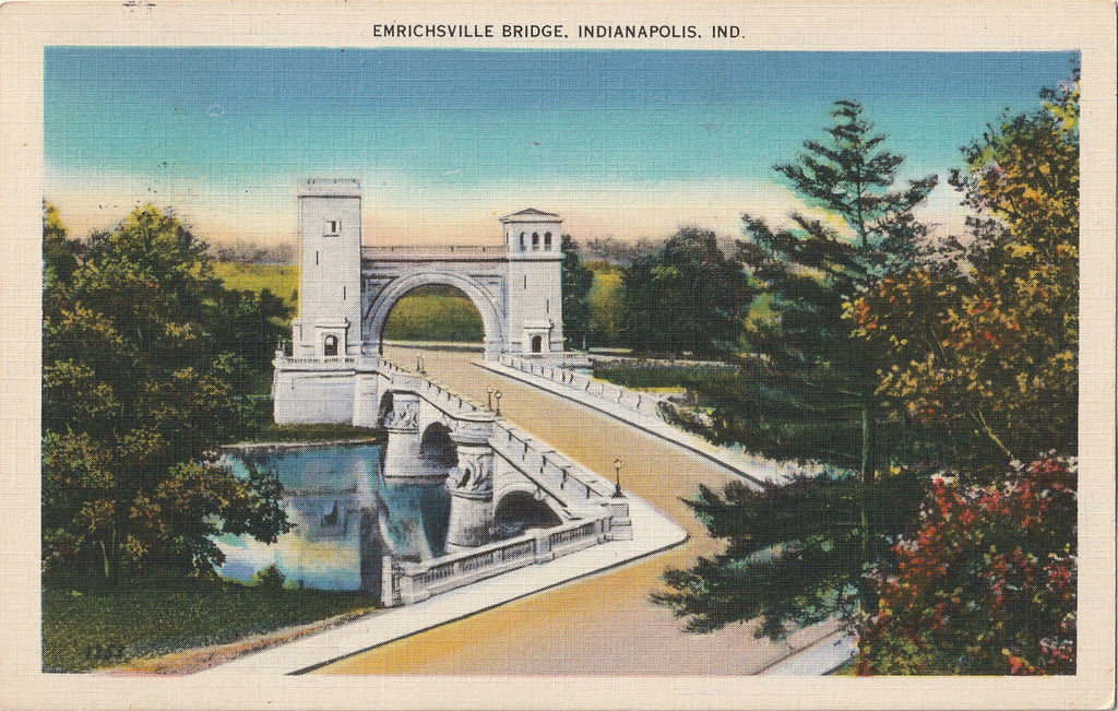 Emrichsville Bridge Indianapolis Indiana Postcard