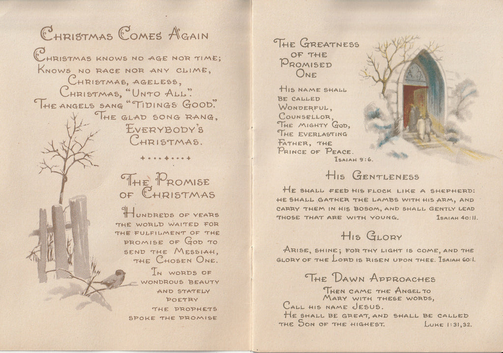 Everybody's Christmas - Minor-Bryant - C. R. Gibson & Co. - Booklet, c. 1942 - Promise of Christmas