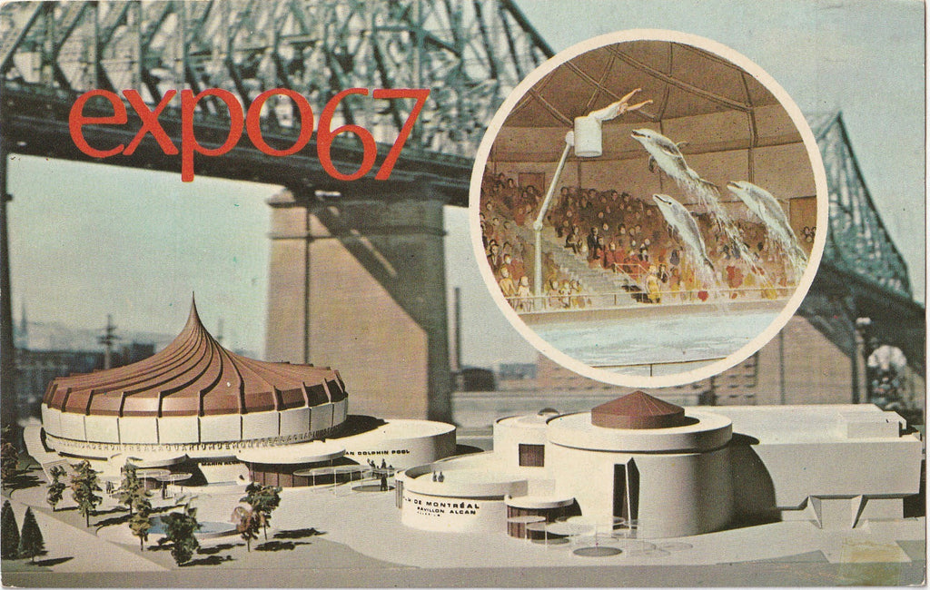 Expo 67 Alcan Pavillion and Dolphin Pool Montreal Canada Postcard