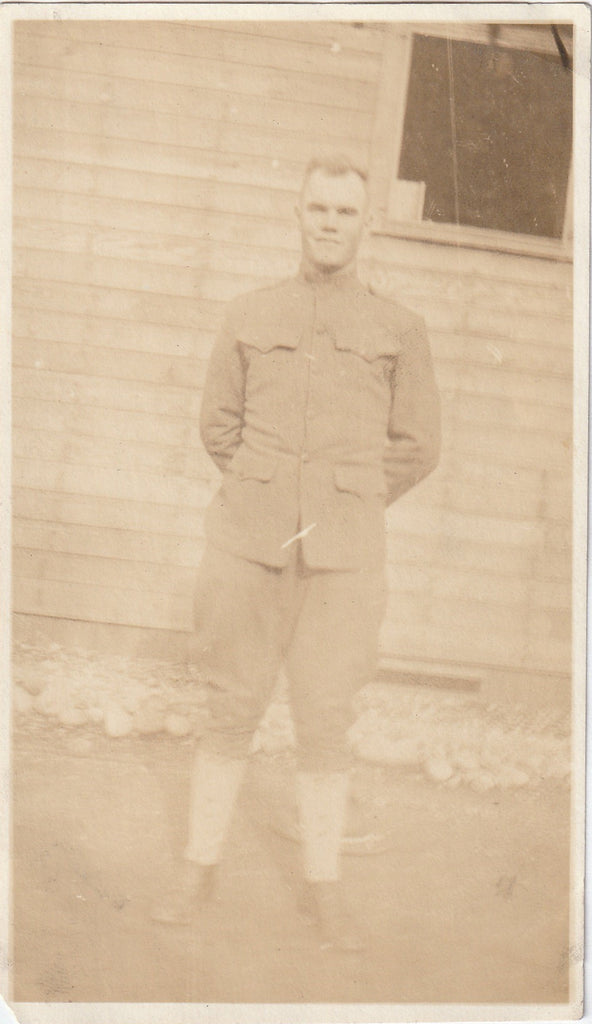 WWI Soldier Sepia Snapshot 