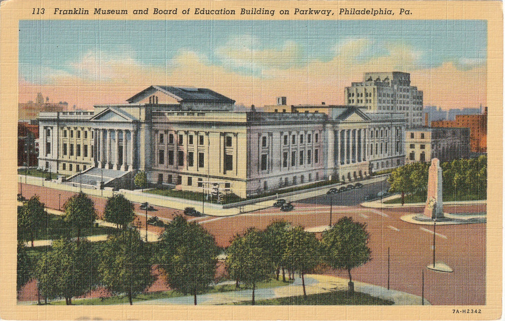 Franklin Museum and Board of Education Building Philadelphia PA Postcard