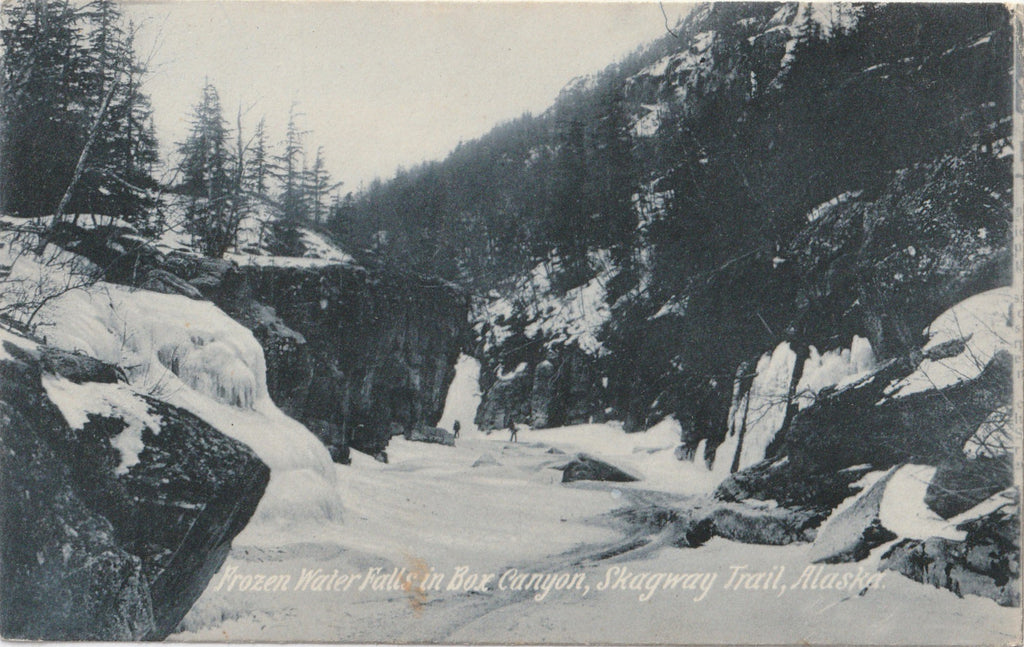 Frozen Waterfall Box Canyon Skagway Trail Alaska Antique Postcard