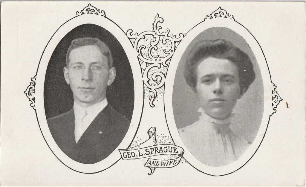 Geo. L. Sprague and Wife - Postcard, c. 1900s