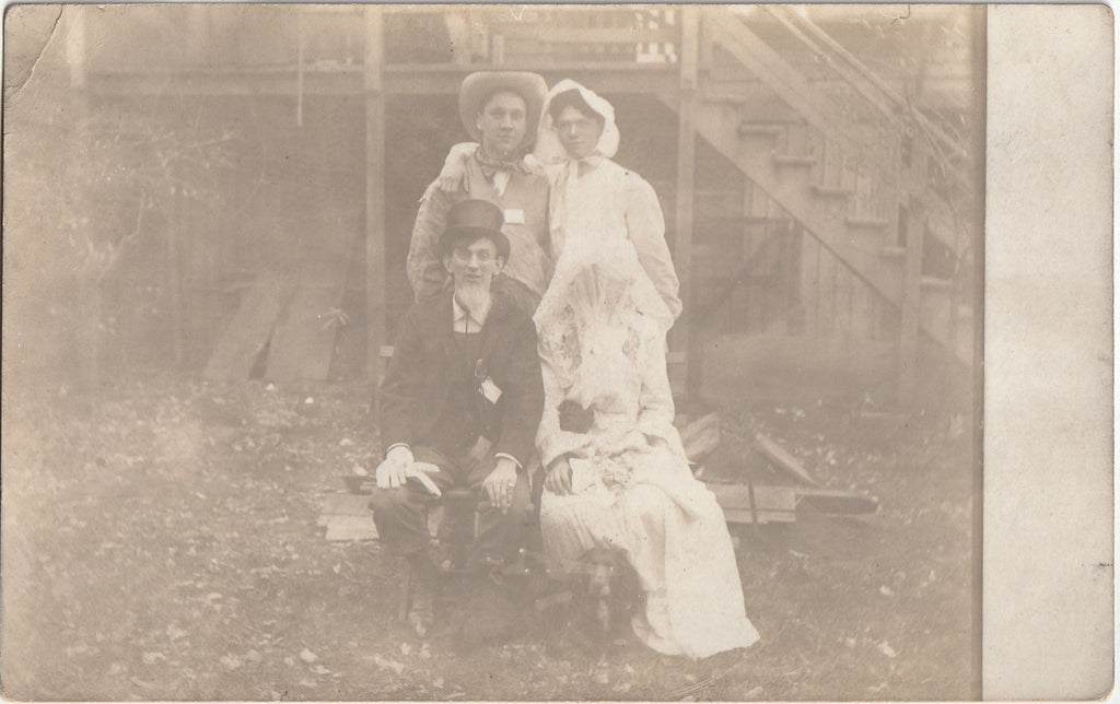 Ghost Bride - Womanless Wedding - Brachydactyly - RPPC, C. 1900s