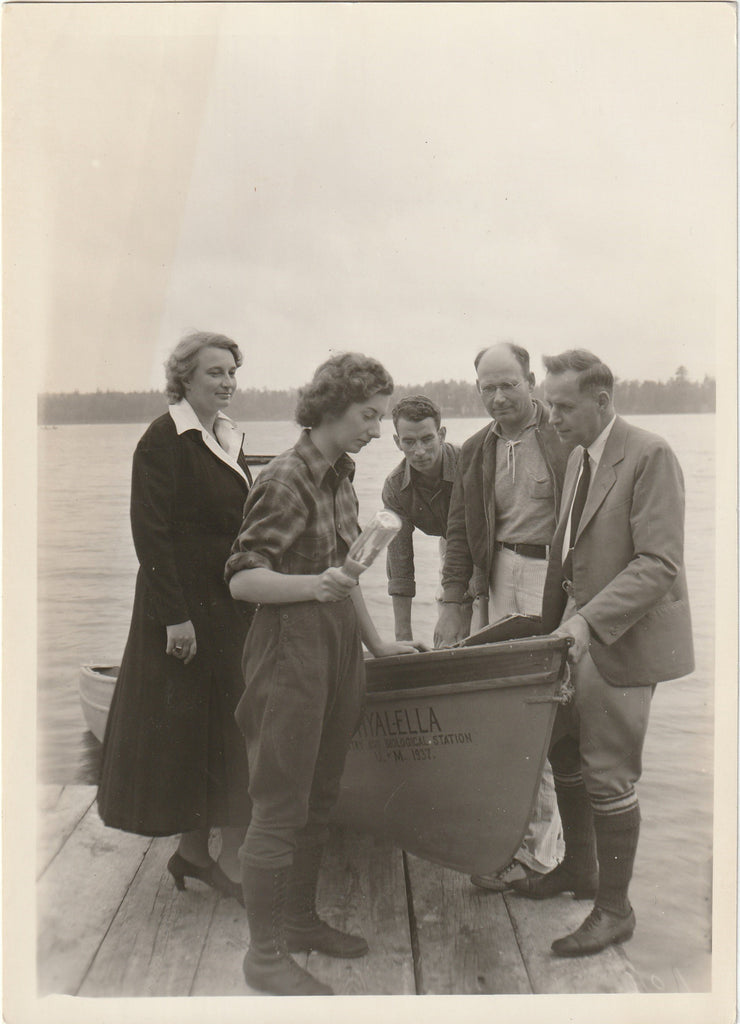 Hyalella Boat Christening - Lake Itasca Forestry & Biological Station, MN - Photo, c. 1930s