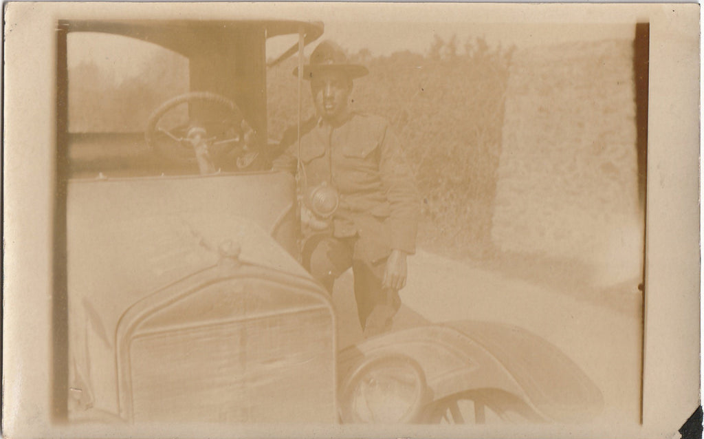 John F. Smith  301st Stevedores WWI A.E.F. Soldier Mar. 28 1918 RPPC Photo
