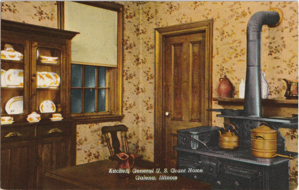 Kitchen General Ulysses S. Grant Home Galena Postcard
