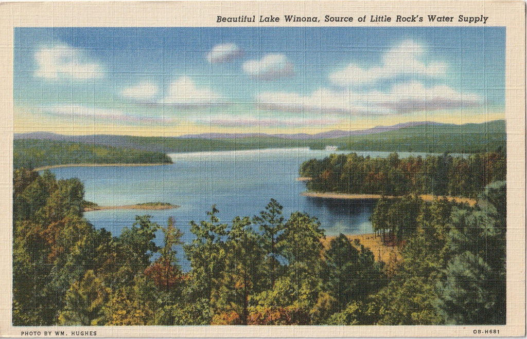Lake Winona, Little Rock, AR - Postcard, c. 1950s